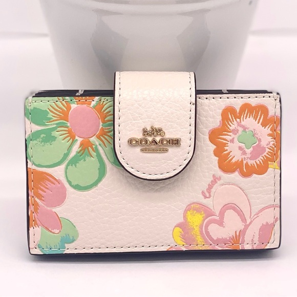Coach Accordion Card Case With Mystical Floral Print - Picture 2 of 9
